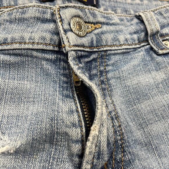 Levis 524 Too Superlow Cut Off Jean Shorts Distressed Denim VTG - Picture 5 of 10